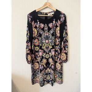 Loft Ann Taylor Women's Shift Dress Long Sleeves Floral Design Multicolor Size M